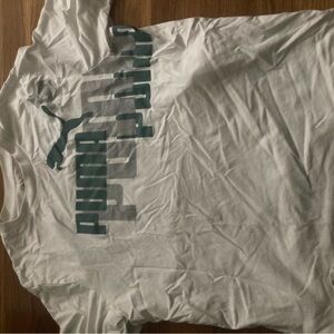 Puma White Tee with Green Logo